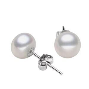 Pearl Earrings AAA Sterling Silver Stud  Fresh Water Pearls.